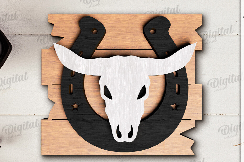 Intra απο ξύλο plywood 3mm-4mm πάχος - Διακόσμηση δίσκων Cowboy Tiered Cut Laser Δίασταση 30x20 cm INTRAFABR-123027665