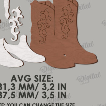 Intra απο ξύλο plywood 3mm-4mm πάχος - Διακόσμηση δίσκων Cowboy Tiered Cut Laser Δίασταση 30x20 cm INTRAFABR-123027982 - Image 4