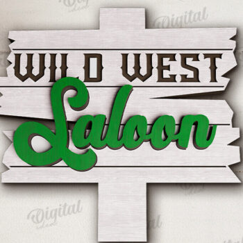 Intra απο ξύλο plywood 3mm-4mm πάχος - Διακόσμηση δίσκων Cowboy Tiered Cut Laser Δίασταση 30x20 cm INTRAFABR-123027404 - Image 1