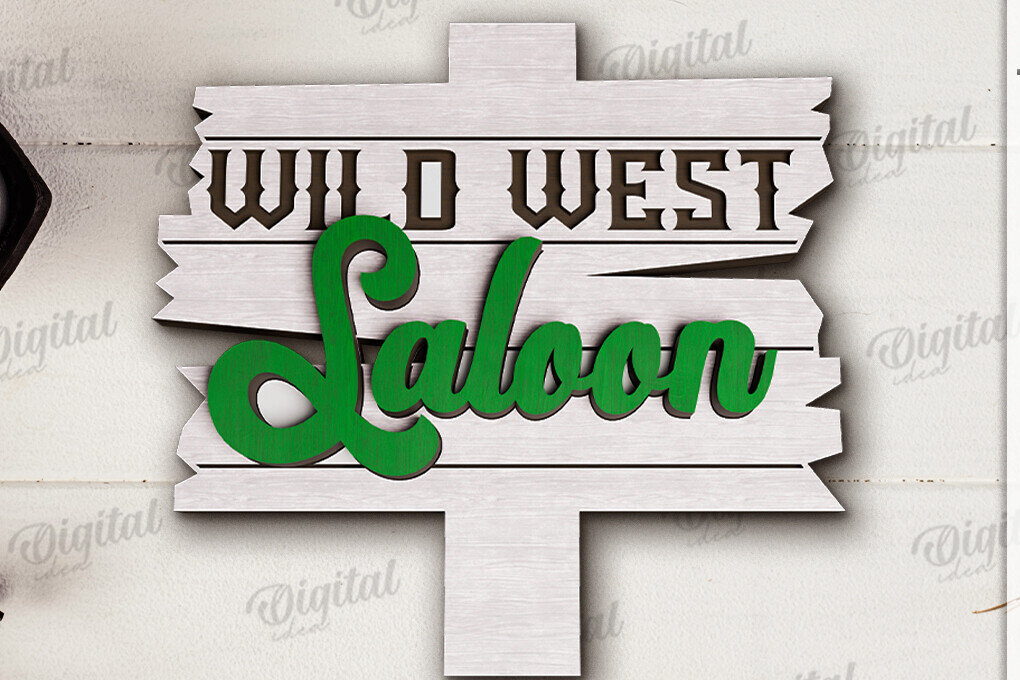 Intra απο ξύλο plywood 3mm-4mm πάχος - Διακόσμηση δίσκων Cowboy Tiered Cut Laser Δίασταση 30x20 cm INTRAFABR-123027404