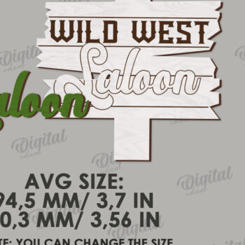 Intra απο ξύλο plywood 3mm-4mm πάχος - Διακόσμηση δίσκων Cowboy Tiered Cut Laser Δίασταση 30x20 cm INTRAFABR-123027404 - Image 2