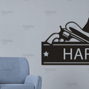 Intra απο ξύλο plywood 3mm-4mm πάχος - Cowboy Wall Art Laser Cut. Χαρτί καουμπόη Δίασταση 40x50 cm INTRAFABR-87116403