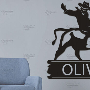 Intra απο ξύλο plywood 3mm-4mm πάχος - Cowboy Wall Art Laser Cut. Χαρτί καουμπόη Δίασταση 40x50 cm INTRAFABR-87115951 - Image 1