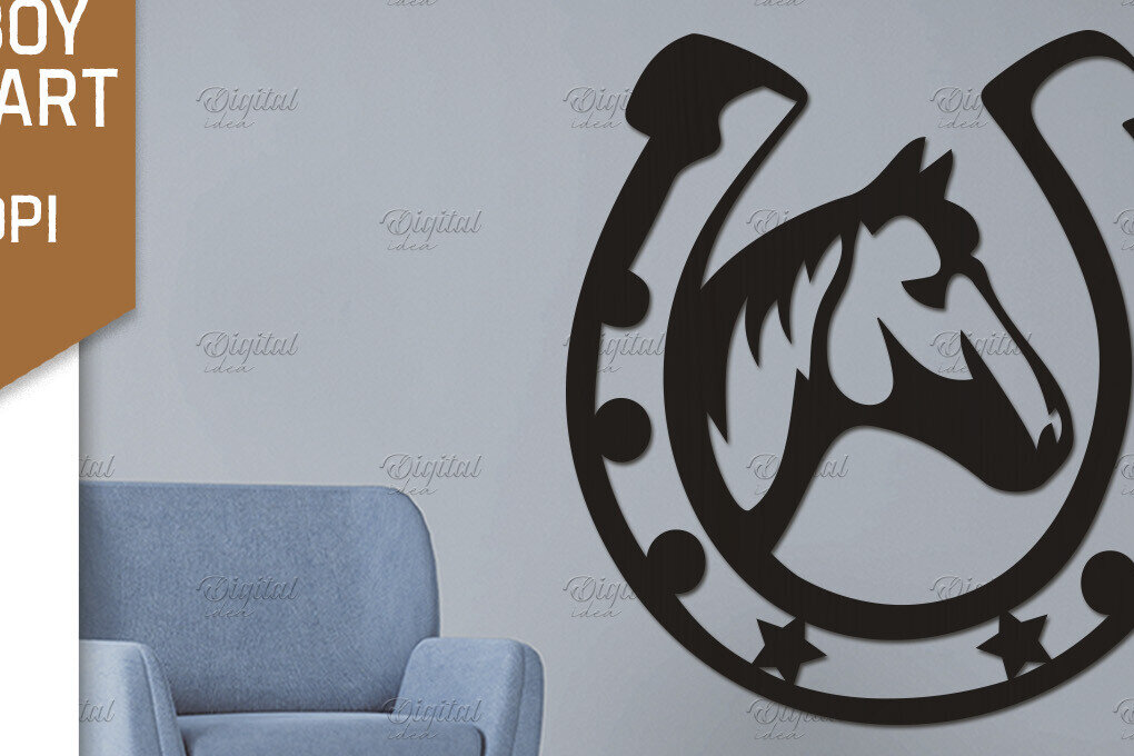 Intra απο ξύλο plywood 3mm-4mm πάχος - Cowboy Wall Art Laser Cut. Χαρτί καουμπόη Δίασταση 40x50 cm INTRAFABR-87115998