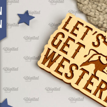 Intra απο ξύλο plywood 3mm-4mm πάχος - Cowboy Western Keychain Laser Cut Δίασταση 4x4 cm INTRAFABR-99200280 - Image 1