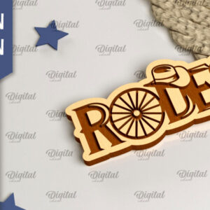 Intra απο ξύλο plywood 3mm-4mm πάχος - Cowboy Western Keychain Laser Cut Δίασταση 4x4 cm INTRAFABR-99200345