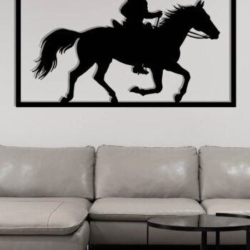 Intra απο ξύλο plywood 3mm-4mm πάχος - Cowgirl Horse Laser Cut Metal Sign, DXF Δίασταση 40x50 cm INTRAFABR-119975825 - Image 3