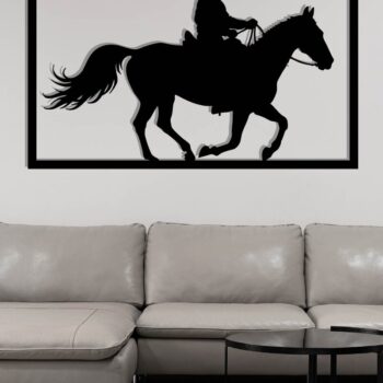 Intra απο ξύλο plywood 3mm-4mm πάχος - Cowgirl Horse Laser Cut Metal Art Wall Art Δίασταση 40x50 cm INTRAFABR-119975449 - Image 3