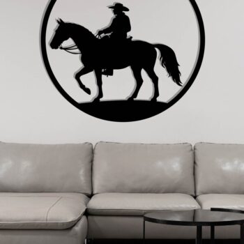 Intra απο ξύλο plywood 3mm-4mm πάχος - Cowgirl Horse Laser Cut Metal Art Wall Art Δίασταση 40x50 cm INTRAFABR-119975867 - Image 3