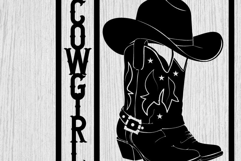 Intra απο ξύλο plywood 3mm-4mm πάχος -  κοπής με λέιζερ μεταλλικού τοίχου Cowgirl Δίασταση 40x50 cm INTRAFABR-99014695