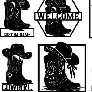 Intra απο ξύλο plywood 3mm-4mm πάχος - Πακέτο Laser DXF Metal Art Wall Art Cowgirl Δίασταση 40x50 cm INTRAFABR-100495227