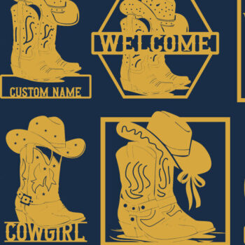 Intra απο ξύλο plywood 3mm-4mm πάχος - Πακέτο Laser DXF Metal Art Wall Art Cowgirl Δίασταση 40x50 cm INTRAFABR-100495227 - Image 2