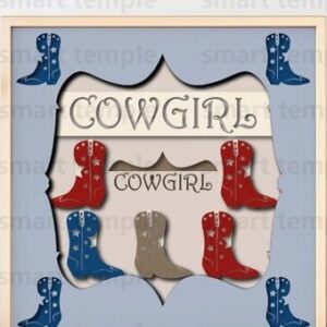Intra απο ξύλο plywood 3mm-4mm πάχος - Cowgirl Multilayered, Cowgirl 3d διάνυσμα Δίασταση 30x20 cm INTRAFABR-80156846