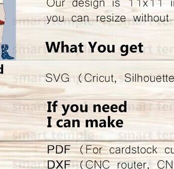 Intra απο ξύλο plywood 3mm-4mm πάχος - Cowgirl Multilayered, Cowgirl 3d διάνυσμα Δίασταση 30x20 cm INTRAFABR-80156846 - Image 2