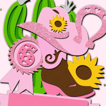 Intra απο ξύλο plywood 3mm-4mm πάχος - Cowgirl Rodeo Cake Topper Δίασταση 20x20 cm INTRAFABR-92880534 - Image 1