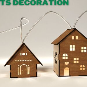 Intra απο ξύλο plywood 3mm-4mm πάχος - Cozy Winter Village Lights: Laser Cut Fi Δίασταση 4x4 cm INTRAFABR-114009887