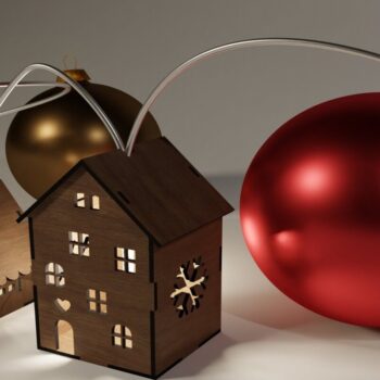 Intra απο ξύλο plywood 3mm-4mm πάχος - Cozy Winter Village Lights: Laser Cut Fi Δίασταση 4x4 cm INTRAFABR-114009887 - Image 2