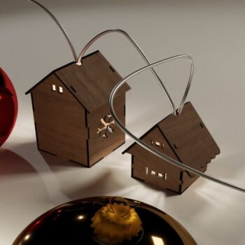 Intra απο ξύλο plywood 3mm-4mm πάχος - Cozy Winter Village Lights: Laser Cut Fi Δίασταση 4x4 cm INTRAFABR-114009887 - Image 4