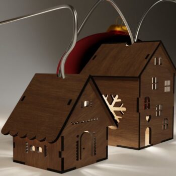 Intra απο ξύλο plywood 3mm-4mm πάχος - Cozy Winter Village Lights: Laser Cut Fi Δίασταση 4x4 cm INTRAFABR-114009887 - Image 5