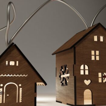 Intra απο ξύλο plywood 3mm-4mm πάχος - Cozy Winter Village Lights: Laser Cut Fi Δίασταση 4x4 cm INTRAFABR-114009887 - Image 7