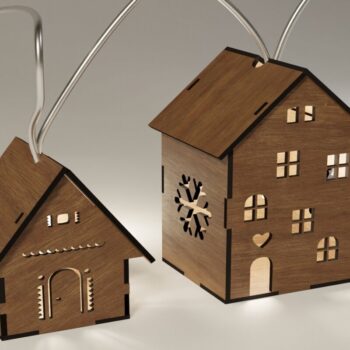 Intra απο ξύλο plywood 3mm-4mm πάχος - Cozy Winter Village Lights: Laser Cut Fi Δίασταση 4x4 cm INTRAFABR-114009887 - Image 8