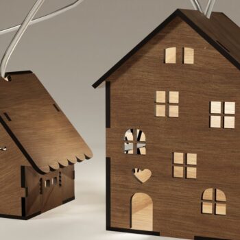 Intra απο ξύλο plywood 3mm-4mm πάχος - Cozy Winter Village Lights: Laser Cut Fi Δίασταση 4x4 cm INTRAFABR-114009887 - Image 9