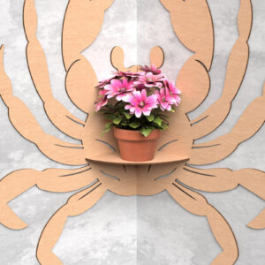 Intra απο ξύλο plywood 3mm-4mm πάχος - Γωνιακό ράφι με λέιζερ για καβούρι Δίασταση 30x20 cm INTRAFABR-119036154