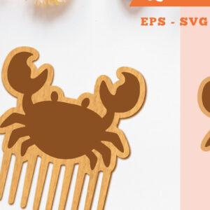 Intra απο ξύλο plywood 3mm-4mm πάχος - Crab Laser Cut Comb  Δίασταση 20x20 cm INTRAFABR-105415468