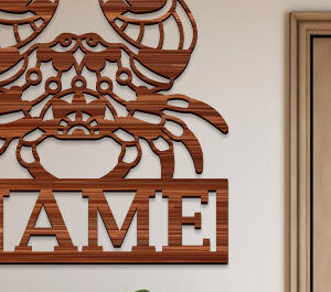 Intra απο ξύλο plywood 3mm-4mm πάχος - Πινακίδα ονόματος καβουριού Laser Cut  Δίασταση 30x20 cm INTRAFABR-99617345