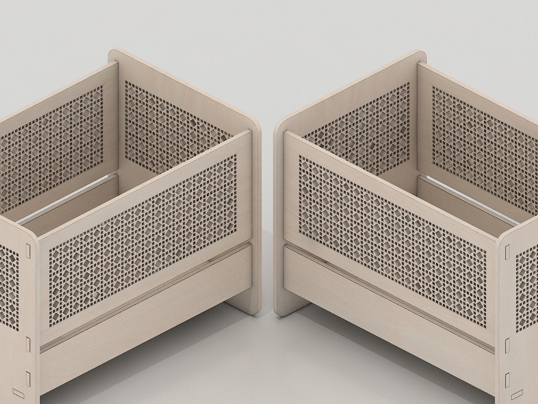 Intra απο ξύλο plywood 3mm-4mm πάχος - Κούνια κοπής με λέιζερ Αρχεία  Βρεφική κούνια Δίασταση 30x20 cm INTRAFABR-40252073