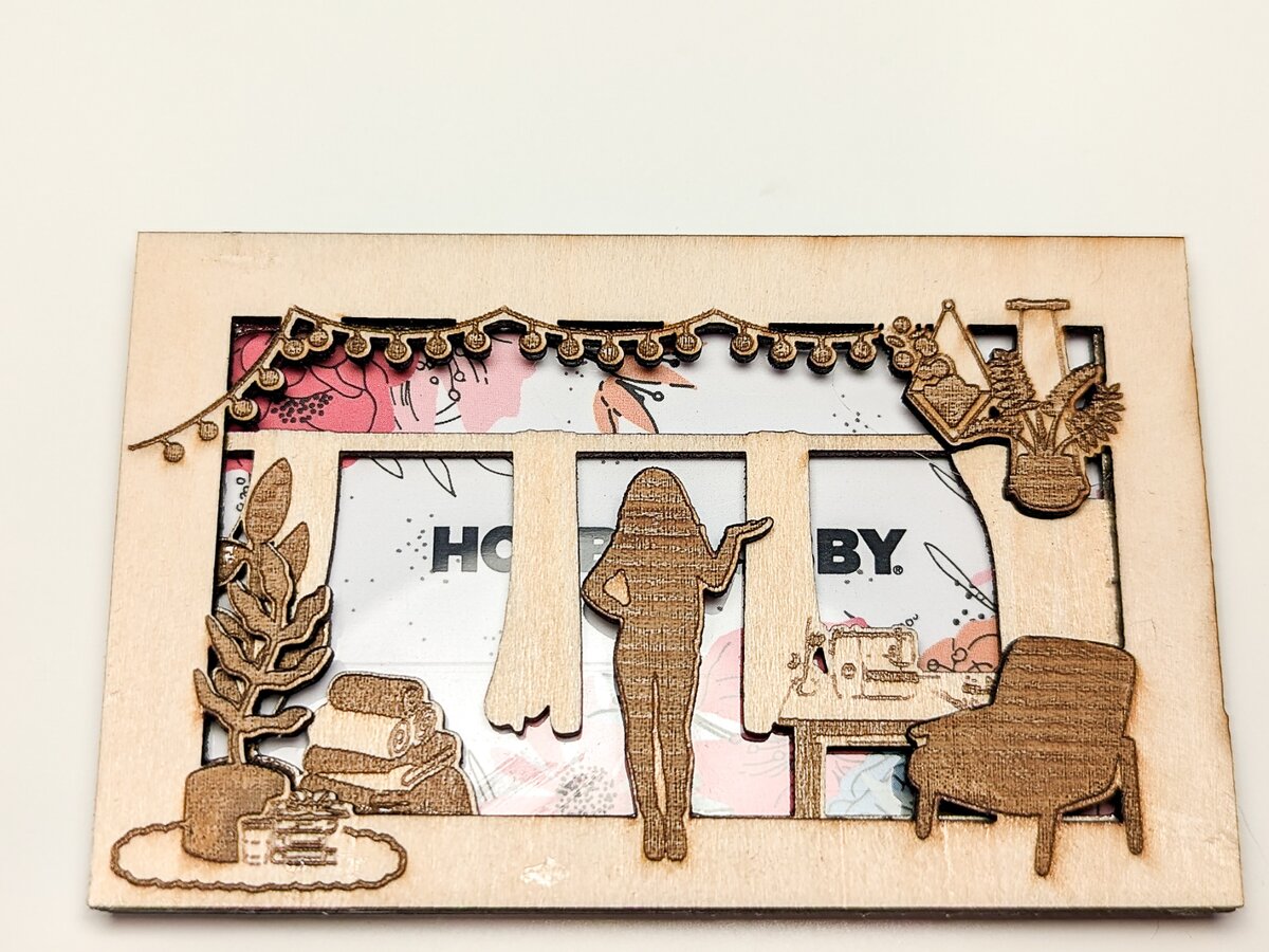 Intra απο ξύλο plywood 3mm-4mm πάχος - Θήκη δωροκάρτας Craft Room -  Laser Δίασταση 4x4 cm INTRAFABR-71376100