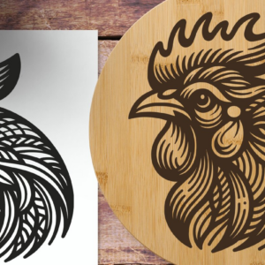 Intra απο ξύλο plywood 3mm-4mm πάχος - Crazy Chicken Lady  | Χαραγμένο με λέιζερ Δίασταση 30x20 cm INTRAFABR-125081561
