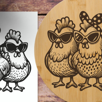 Intra απο ξύλο plywood 3mm-4mm πάχος - Crazy Chicken Lady | Χαραγμένο με λέιζερ Δίασταση 30x20 cm INTRAFABR-124849683 - Image 1