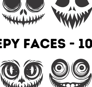 Intra απο ξύλο plywood 3mm-4mm πάχος - Αρχεία με λέιζερ  Creepy Faces Δίασταση 15x15 cm INTRAFABR-104784462 - Image 1