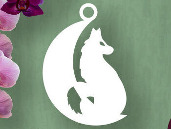 Intra απο ξύλο plywood 3mm-4mm πάχος - Μπρελόκ Crescent Moon και Wolf Δίασταση 4x4 cm INTRAFABR-105248657 - Image 1