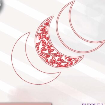 Intra απο ξύλο plywood 3mm-4mm πάχος - Crescent Moon Laser Δίασταση 30x20 cm INTRAFABR-73132111 - Image 2