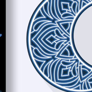 Intra απο ξύλο plywood 3mm-4mm πάχος - Κοπή  3D Layered Mandala Crescent Moon Δίασταση 30x30 cm INTRAFABR-24801560