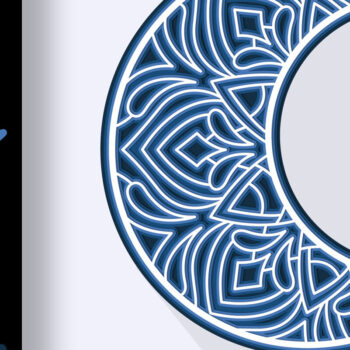 Intra απο ξύλο plywood 3mm-4mm πάχος - Κοπή  3D Layered Mandala Crescent Moon Δίασταση 30x30 cm INTRAFABR-24801560 - Image 1