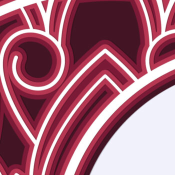 Intra απο ξύλο plywood 3mm-4mm πάχος - Crescent Moon Mandala 3D Multilayer  Δίασταση 30x30 cm INTRAFABR-24801952 - Image 3