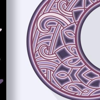 Intra απο ξύλο plywood 3mm-4mm πάχος - Crescent Moon Mandala 3D Multilayer Δίασταση 30x30 cm INTRAFABR-24855635 - Image 1