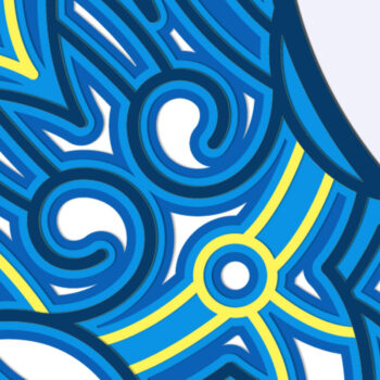 Intra απο ξύλο plywood 3mm-4mm πάχος -  αποκοπής 3D  Crescent Moon Mandala Δίασταση 30x30 cm INTRAFABR-24865738 - Image 2
