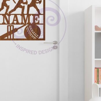 Intra απο ξύλο plywood 3mm-4mm πάχος - Σήμα ονόματος  Laser με θέμα το κρίκετ Δίασταση 30x20 cm INTRAFABR-104274035 - Image 3