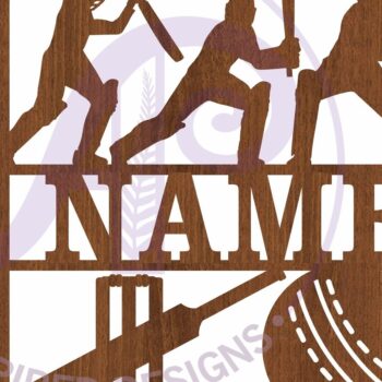 Intra απο ξύλο plywood 3mm-4mm πάχος - Σήμα ονόματος  Laser με θέμα το κρίκετ Δίασταση 30x20 cm INTRAFABR-104274035 - Image 4