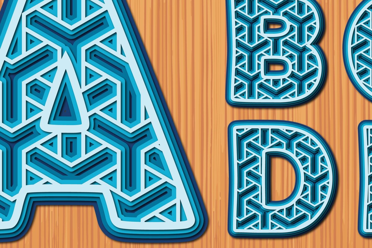 Intra απο ξύλο plywood 3mm-4mm πάχος - Πακέτο Cricut Alphabet a-Z Layer  Δίασταση 20x20 cm INTRAFABR-36740398