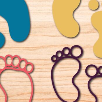 Intra απο ξύλο plywood 3mm-4mm πάχος - Πακέτο Cricut Baby Feet Δίασταση 20x20 cm INTRAFABR-72296844 - Image 1