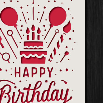 Intra απο ξύλο plywood 3mm-4mm πάχος - Κάρτα γενεθλίων Cricut Paper Cut  Δίασταση 20x20 cm INTRAFABR-118460107 - Image 1