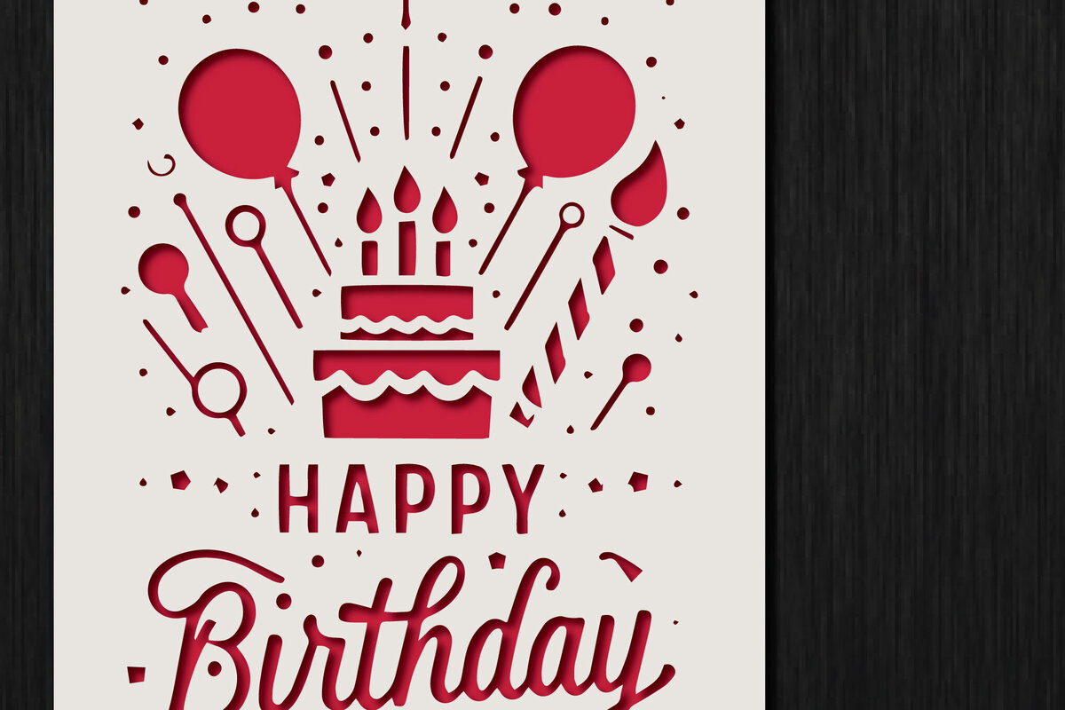 Intra απο ξύλο plywood 3mm-4mm πάχος - Κάρτα γενεθλίων Cricut Paper Cut  Δίασταση 20x20 cm INTRAFABR-118460107