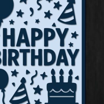 Intra απο ξύλο plywood 3mm-4mm πάχος - Πακέτο δωροκάρτας γενεθλίων Cricut  Δίασταση 20x20 cm INTRAFABR-119779525 - Image 2