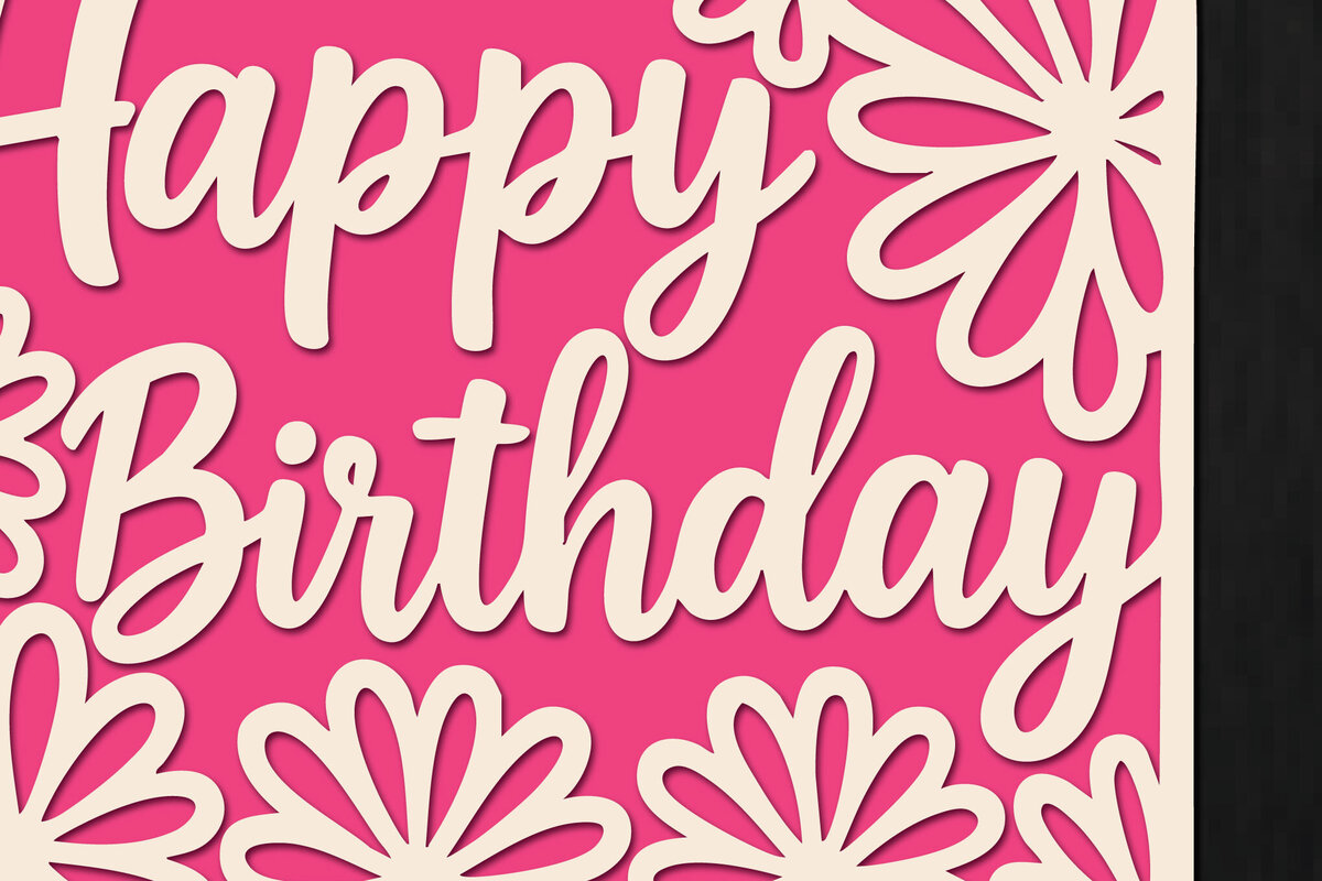 Intra απο ξύλο plywood 3mm-4mm πάχος - Cricut Δωροκάρτα γενεθλίων  Cut  Δίασταση 20x20 cm INTRAFABR-119763557