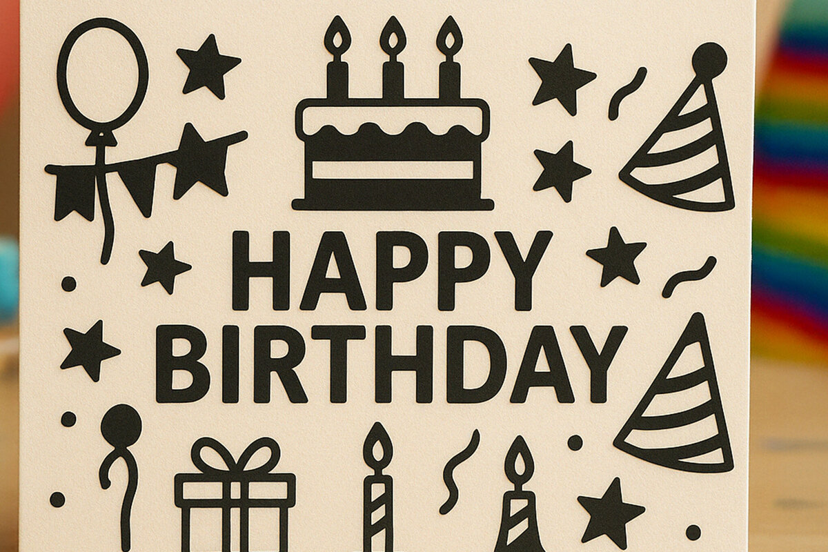 Intra απο ξύλο plywood 3mm-4mm πάχος - Cricut Δωροκάρτα γενεθλίων  Cut  Δίασταση 4x4 cm INTRAFABR-120282871